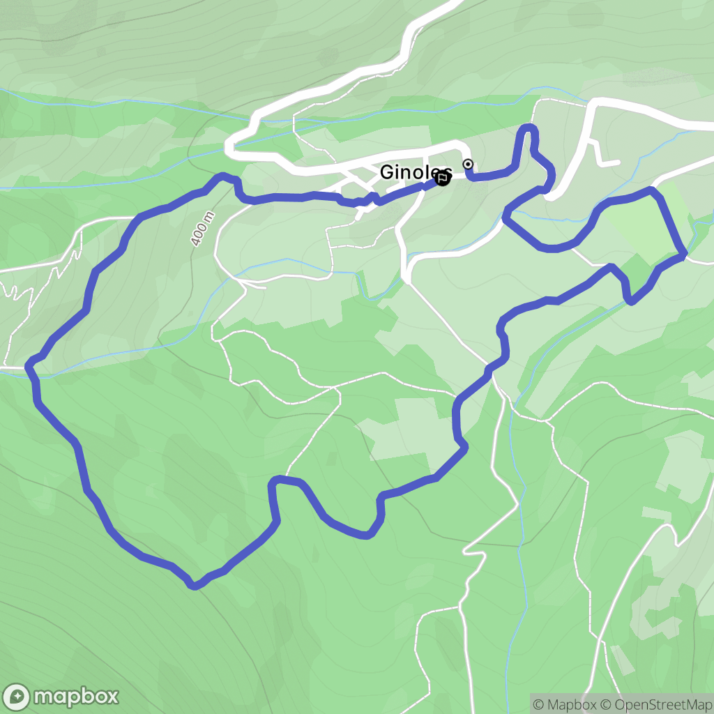 Ginoles : carte du parcours de randonnée - France