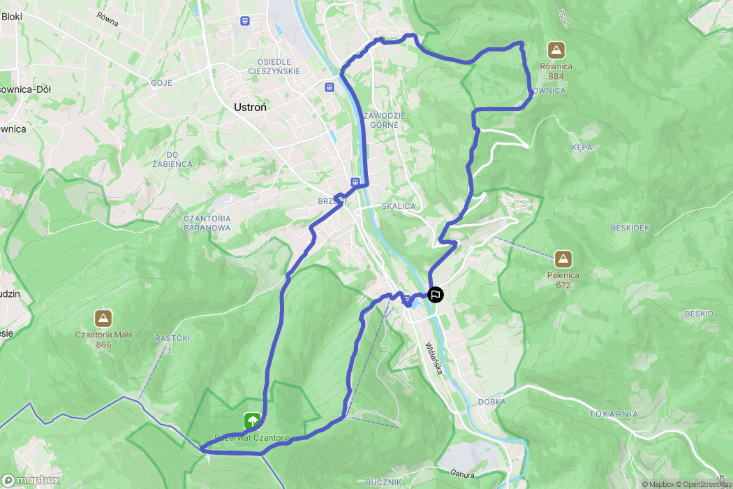 Ustroń: mapa trasy - Poland
