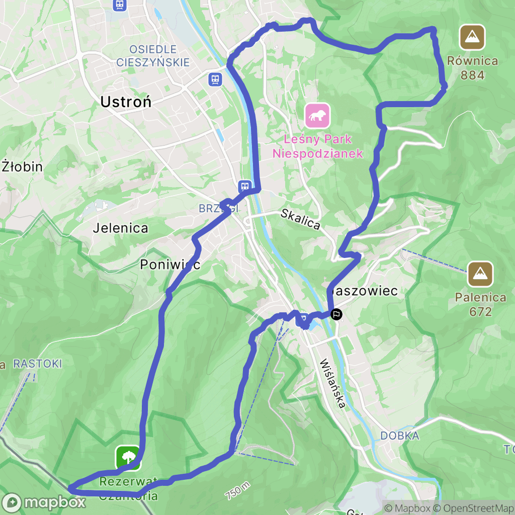 Ustroń: mapa trasy - Poland