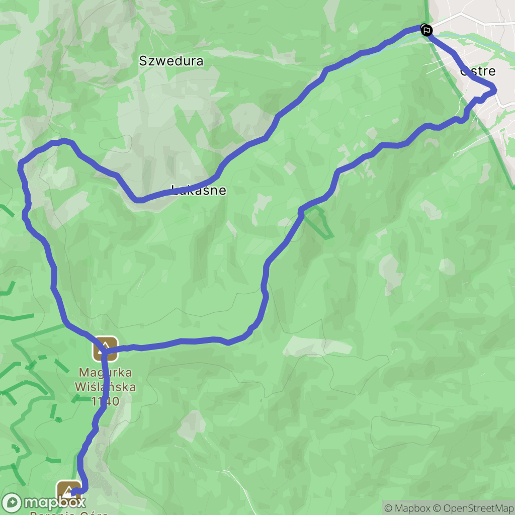 Lipowa: mapa trasy - Poland