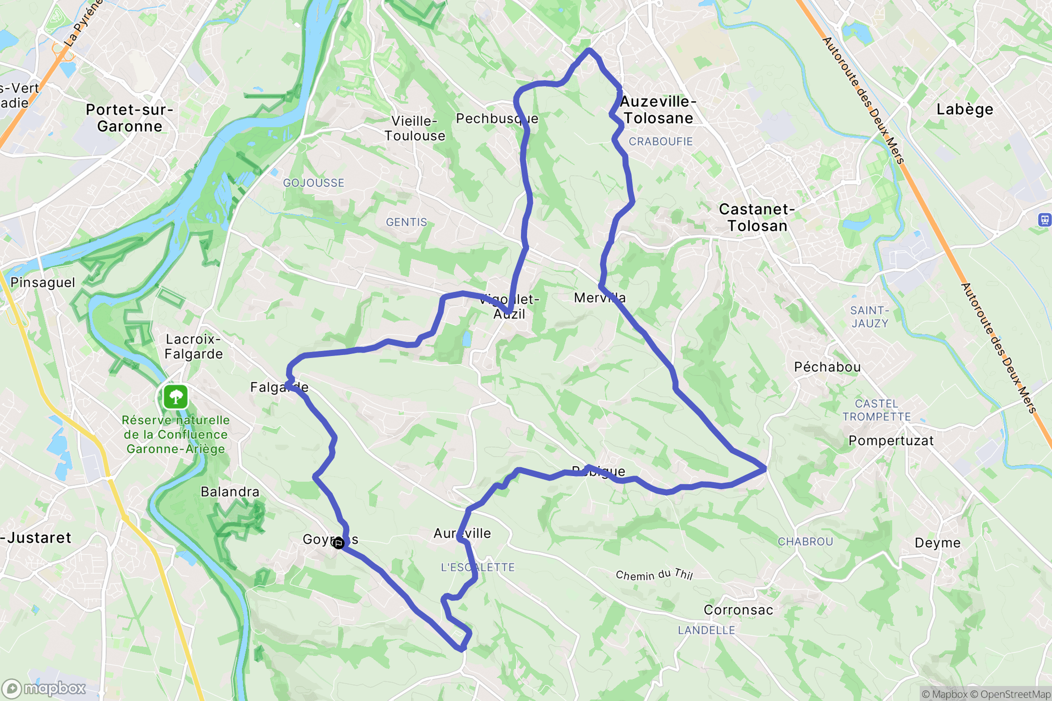 Goyrans : carte du parcours de randonnée - France