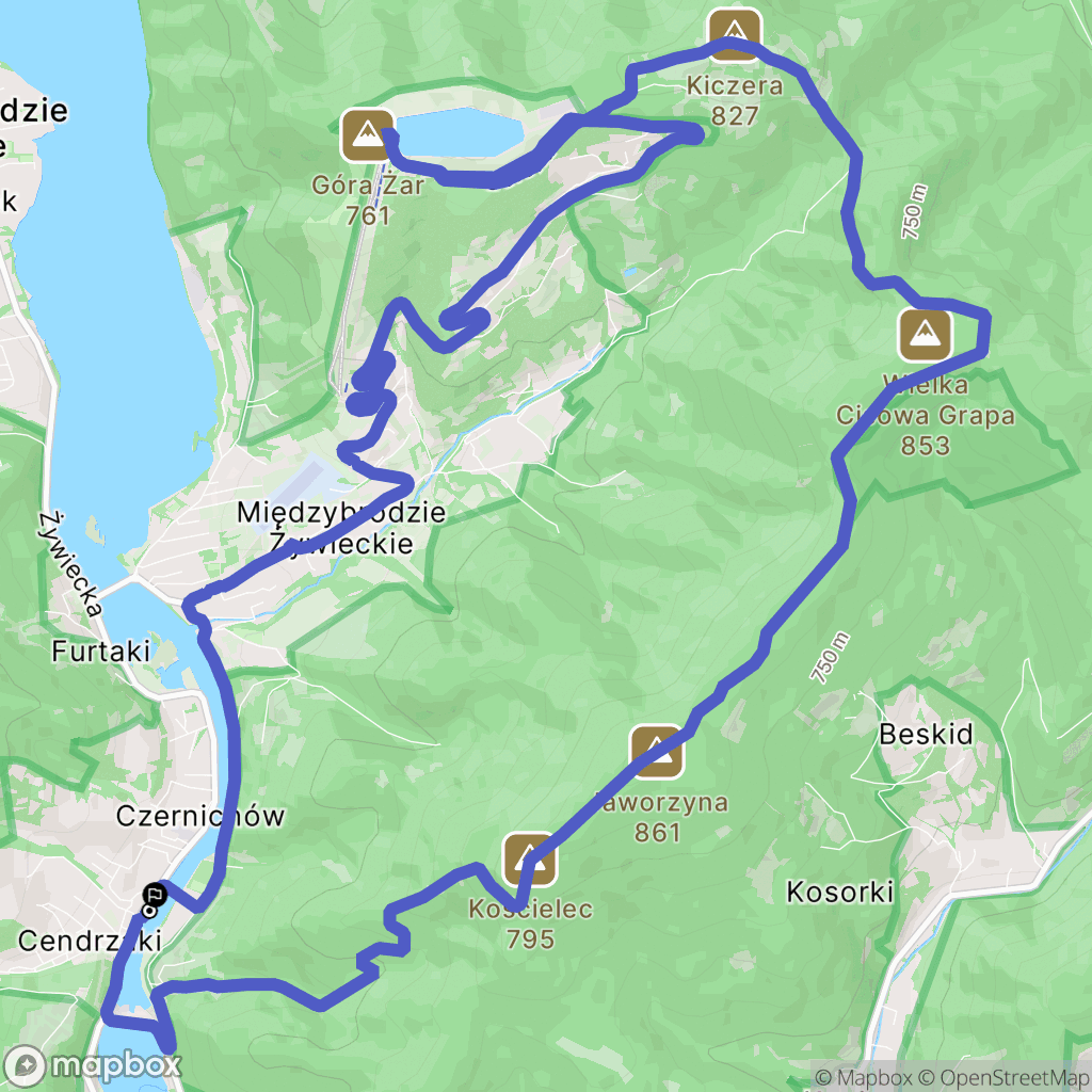 Czernichów: mapa trasy - Poland