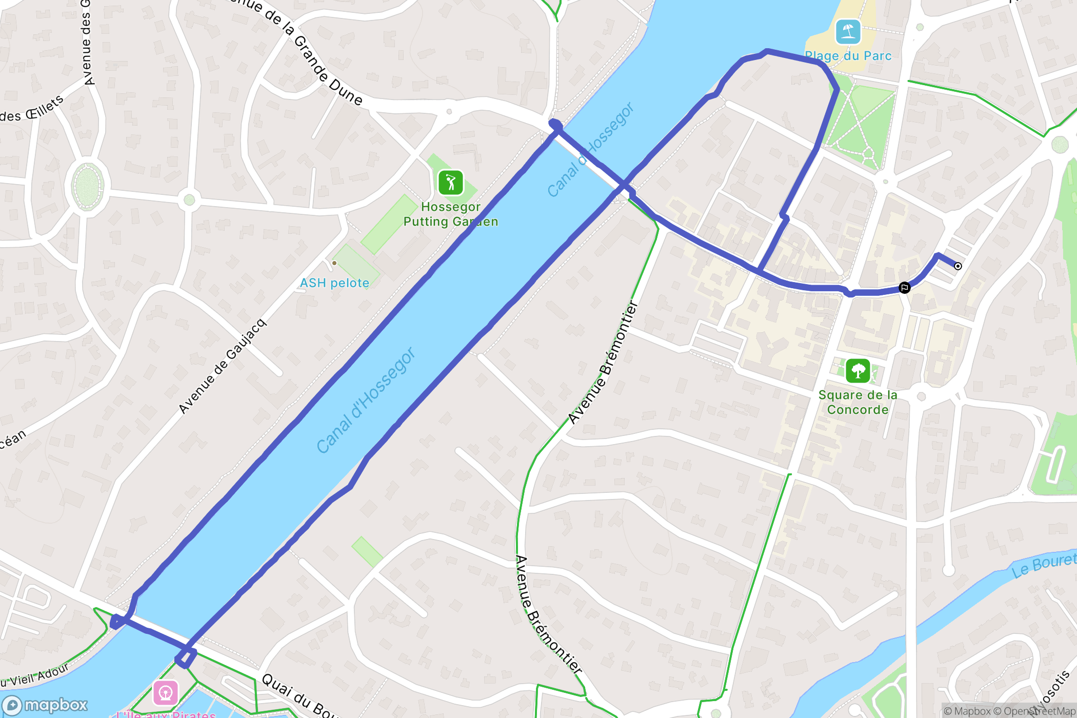 Soorts-Hossegor : carte du parcours de randonnée - France