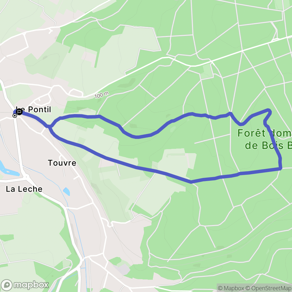 Touvre : carte du parcours de randonnée - France