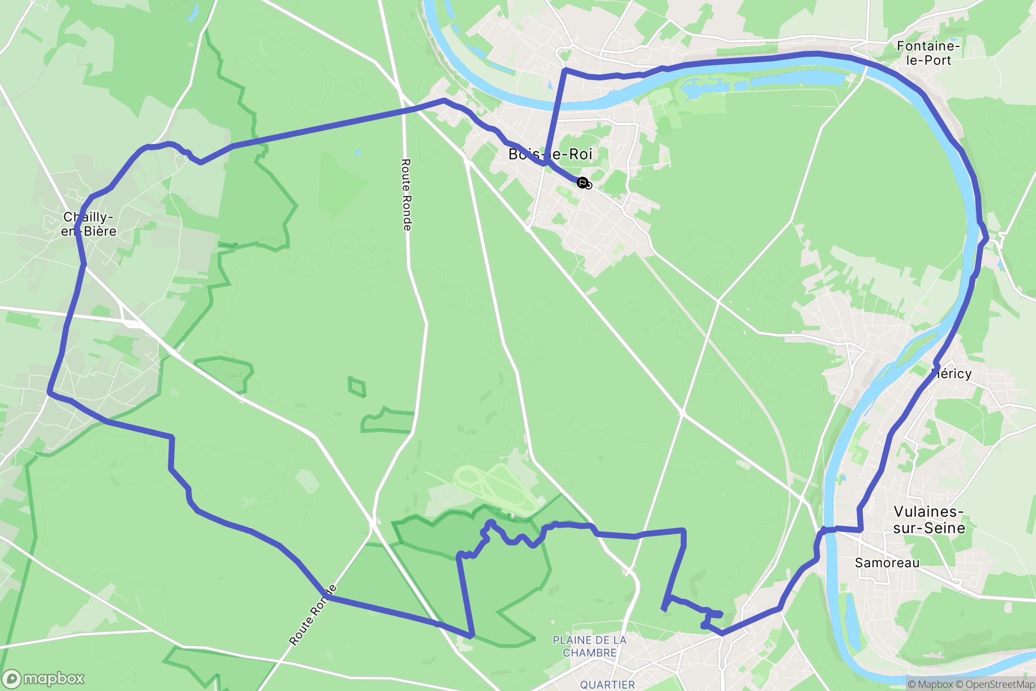 Bois-le-Roi : carte du parcours de randonnée - France
