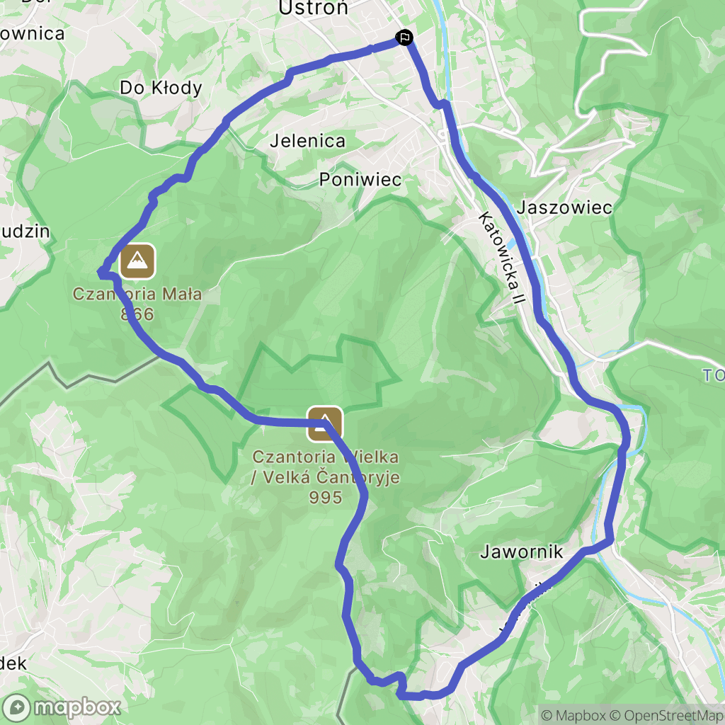 Ustroń: mapa trasy - Poland
