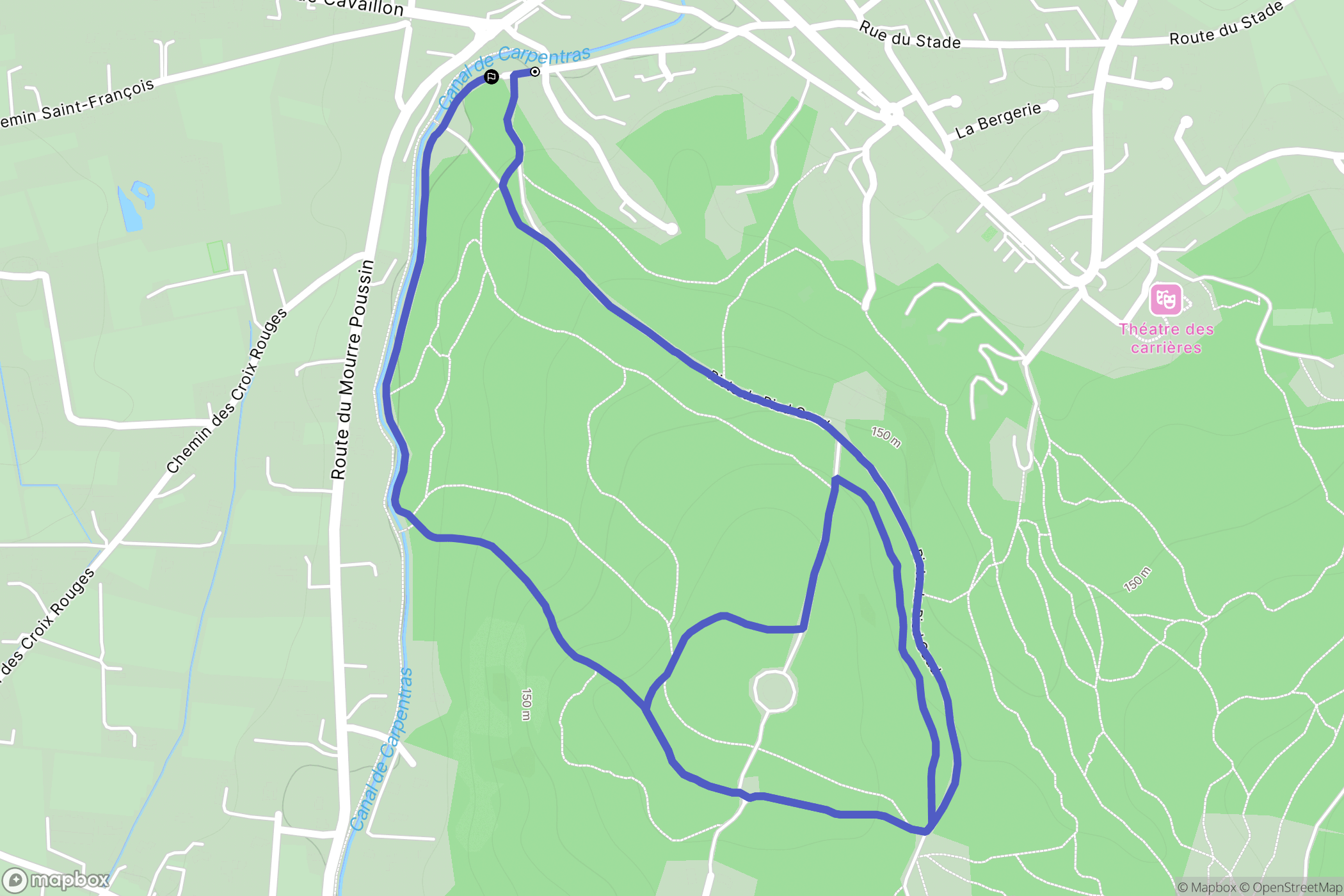 Taillades : carte du parcours de randonnée - France