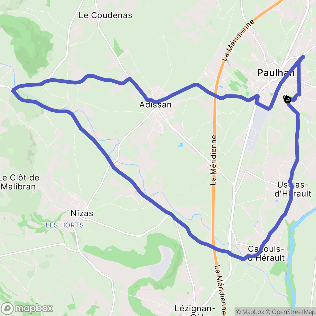 Paulhan : carte du parcours de randonnée - France