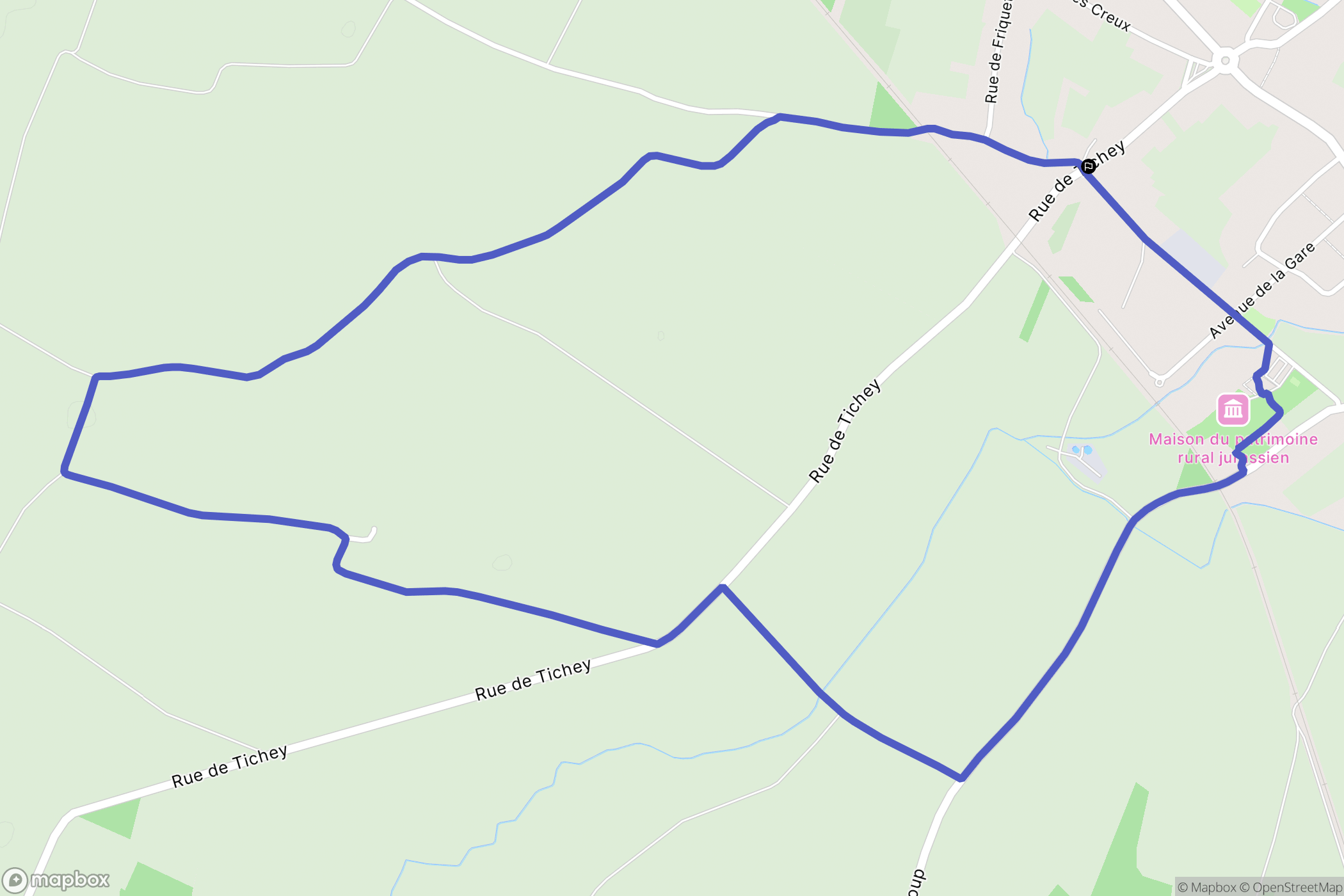 Saint-Aubin : carte du parcours de randonnée - France