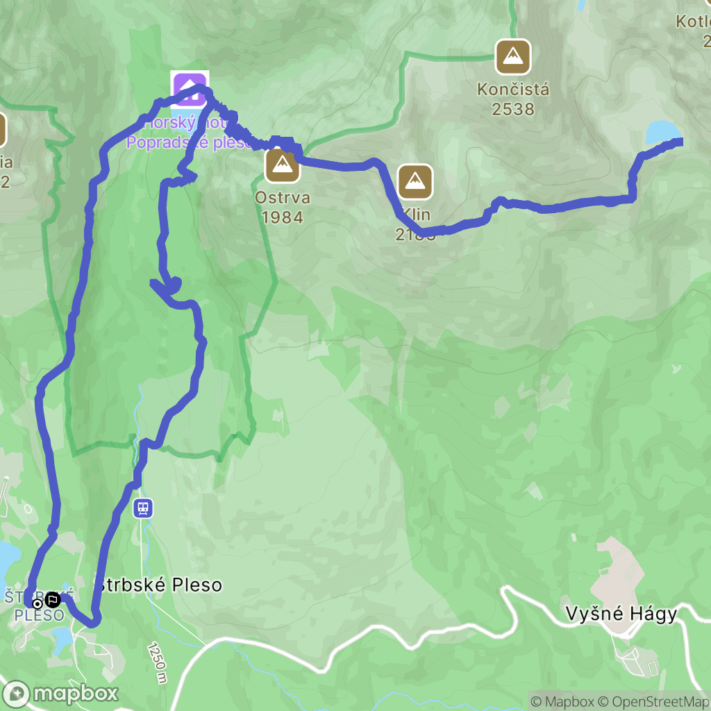 Vysoké Tatry: mapa trasy - Slovakia