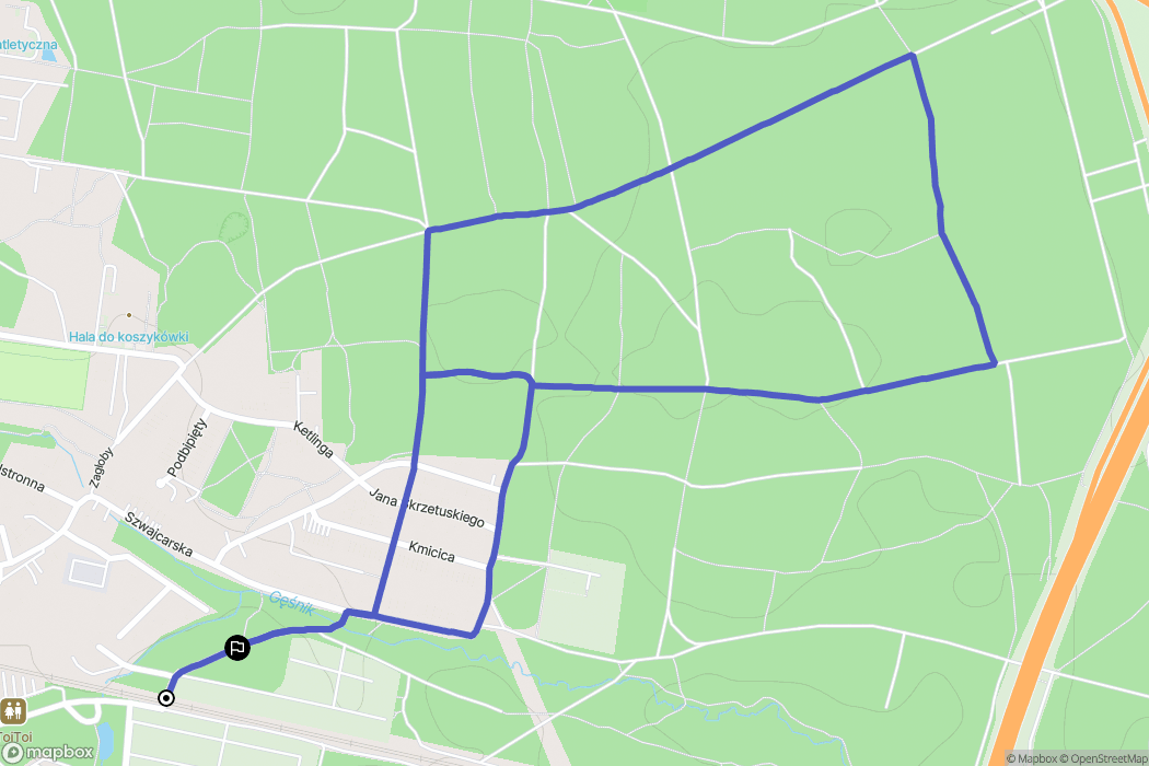 Zielona Góra: mapa trasy - Poland