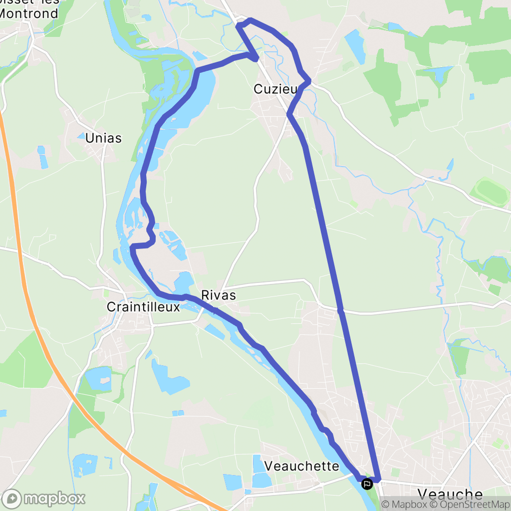 Veauche : carte du parcours de randonnée - France