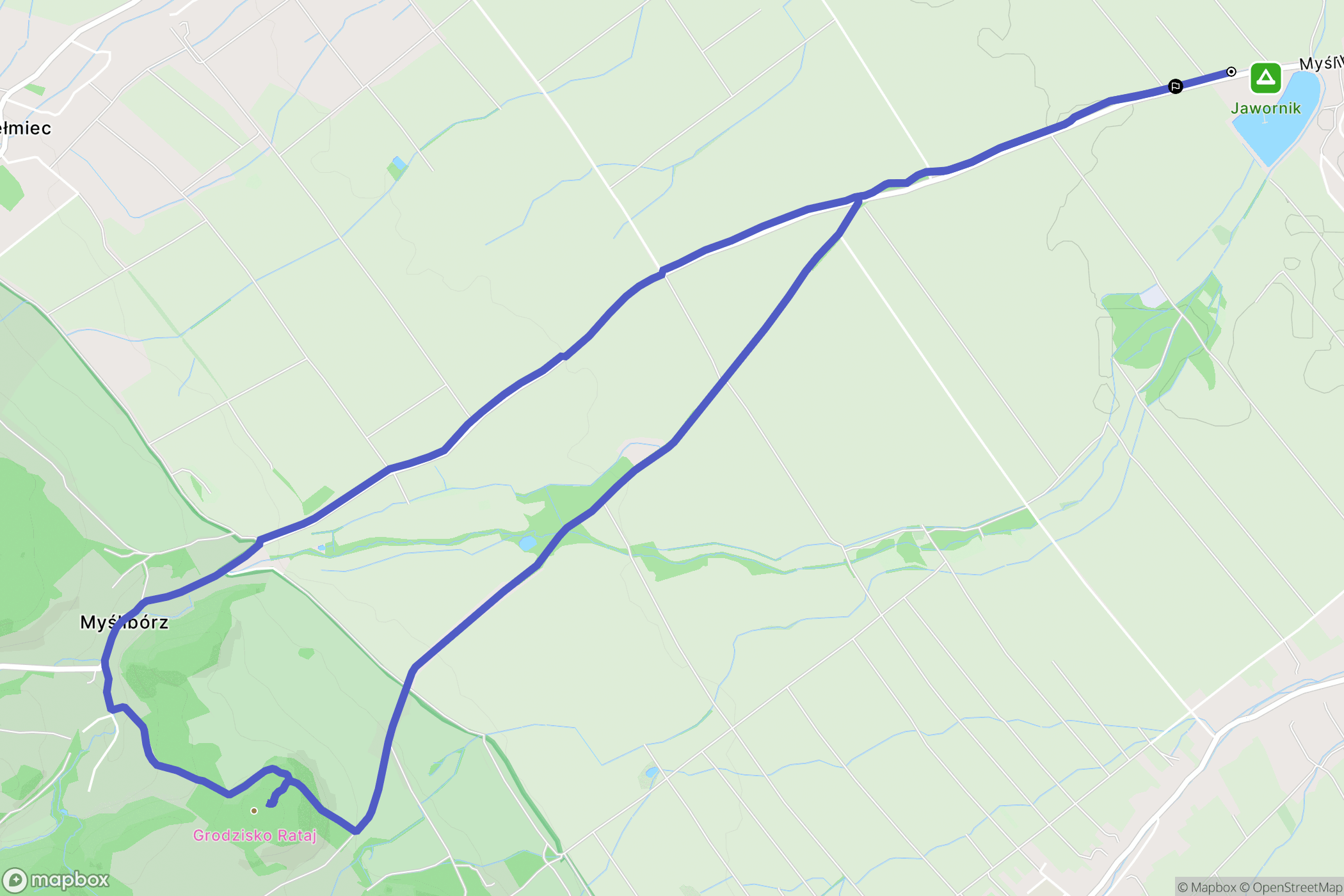 Jawor: mapa trasy - Poland
