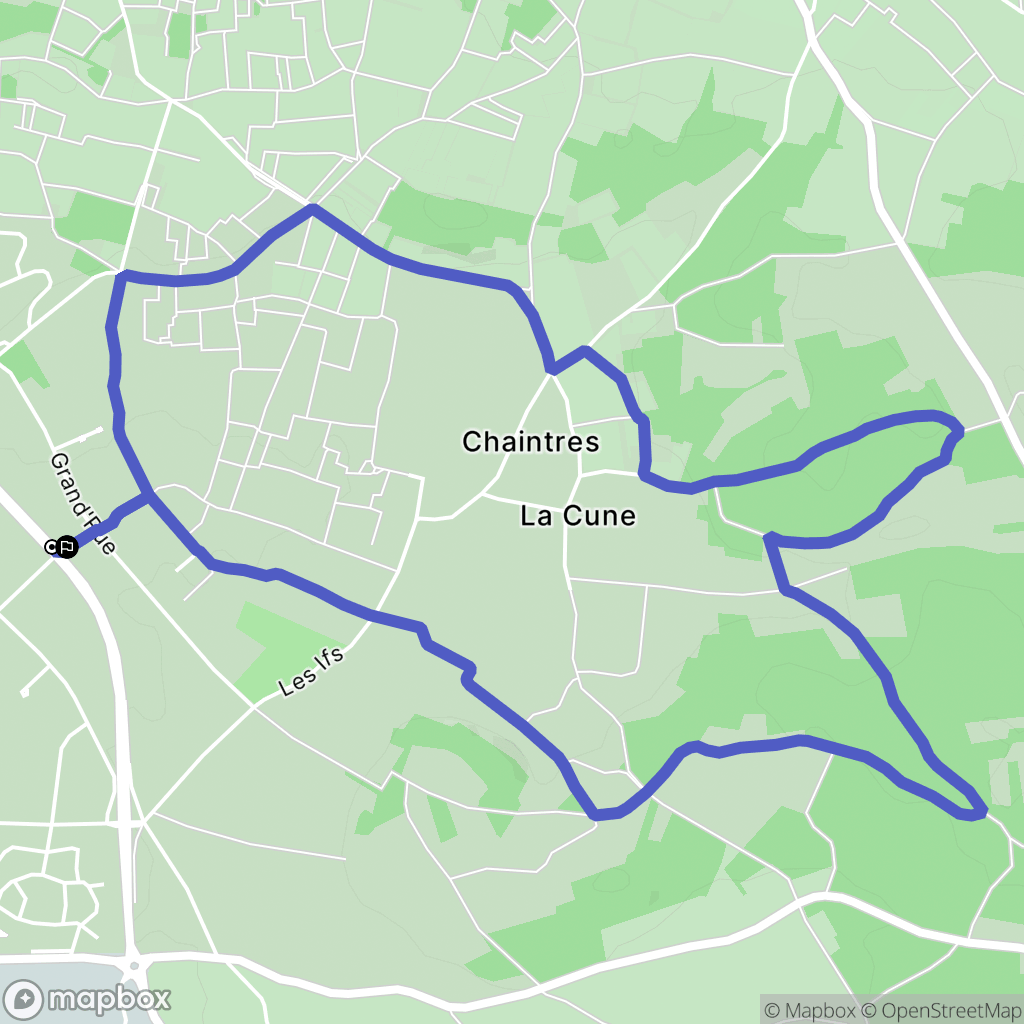Varrains : carte du parcours de randonnée - France