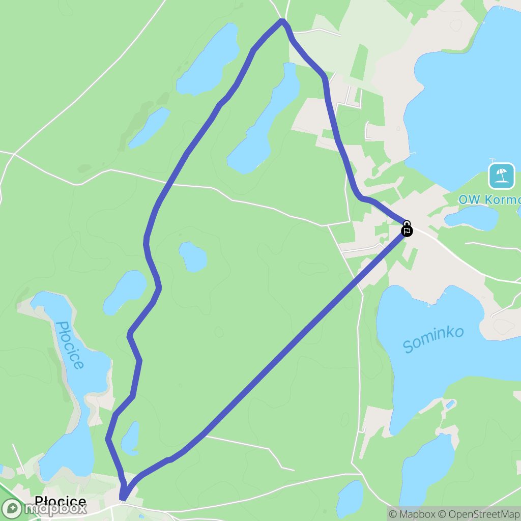 Grzybowo: mapa trasy - Poland