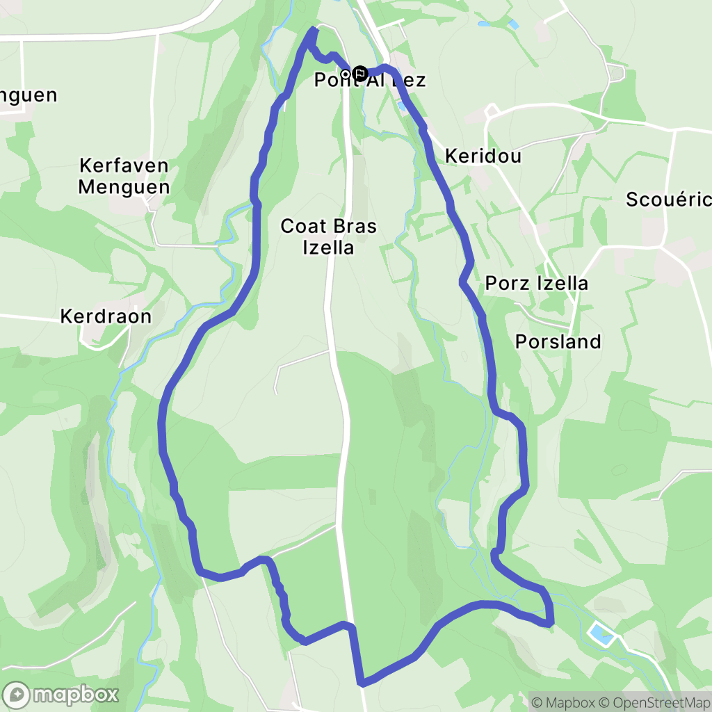 Saint-Thégonnec Loc-Eguiner : carte du parcours de randonnée - France
