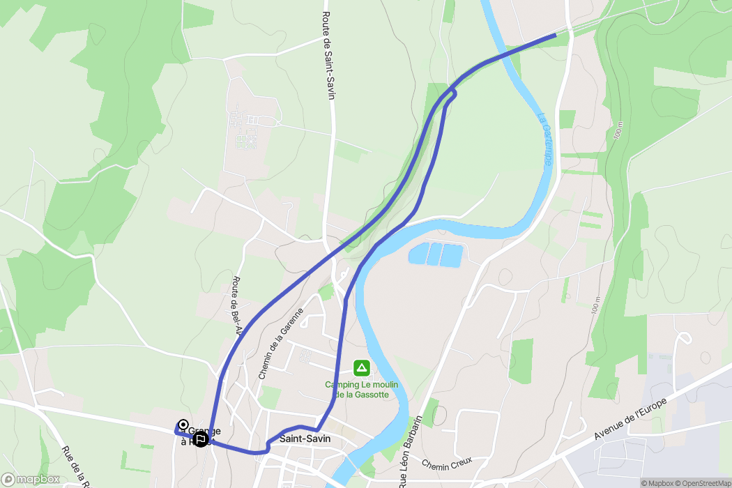 Saint-Savin : carte du parcours de randonnée - France