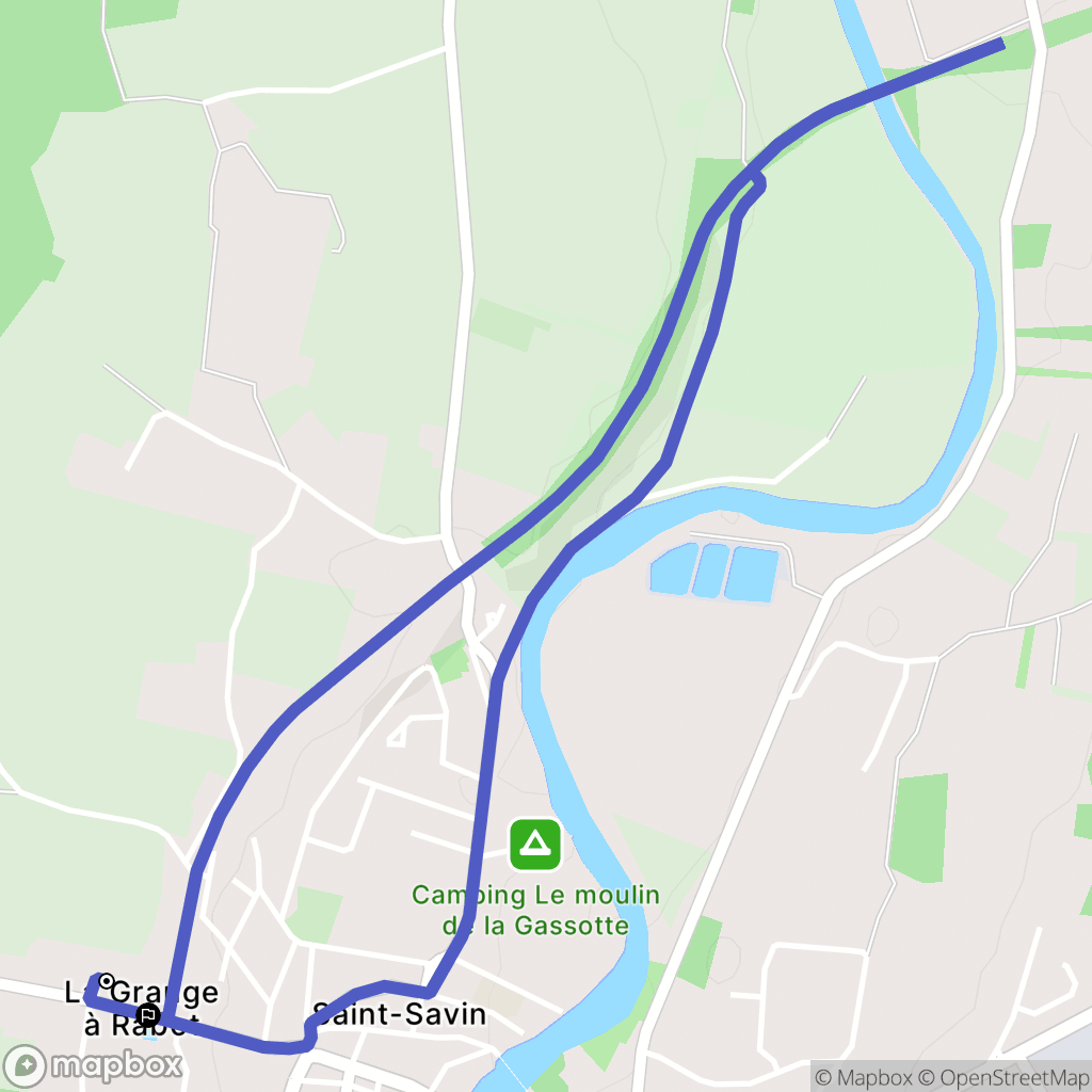 Saint-Savin : carte du parcours de randonnée - France