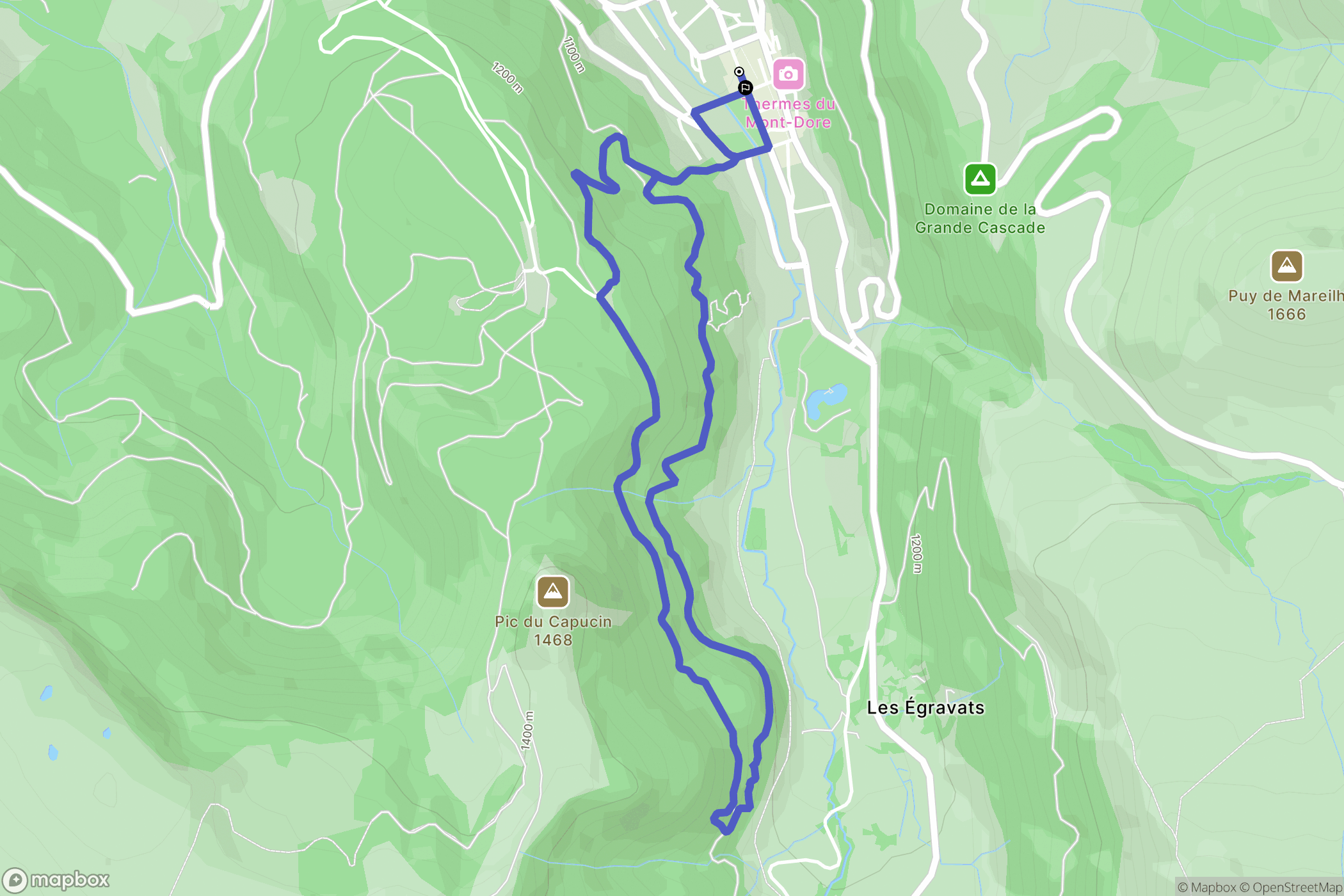 Mont-Dore : carte du parcours de randonnée - France