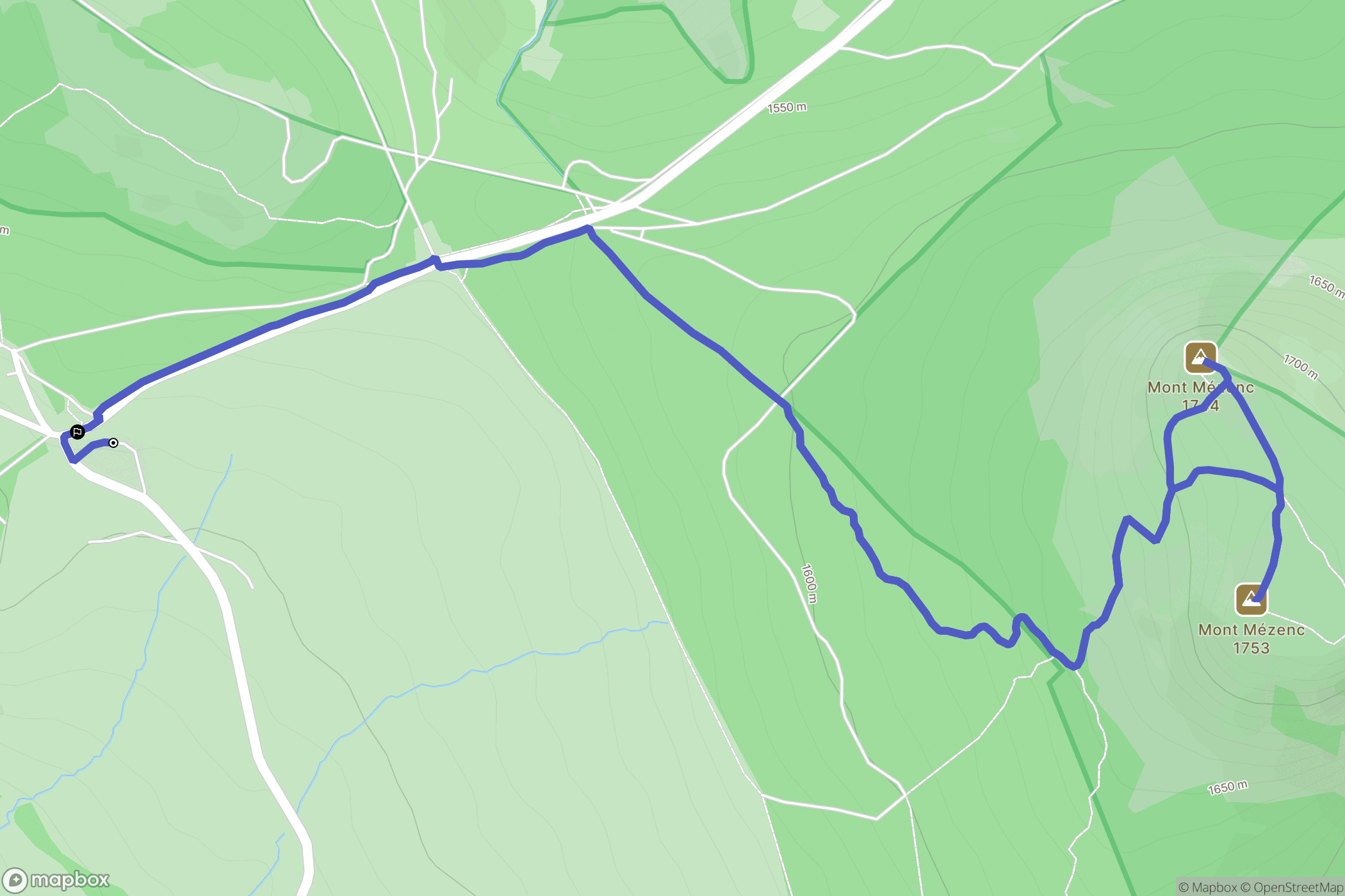 Les Estables : carte du parcours de randonnée - France