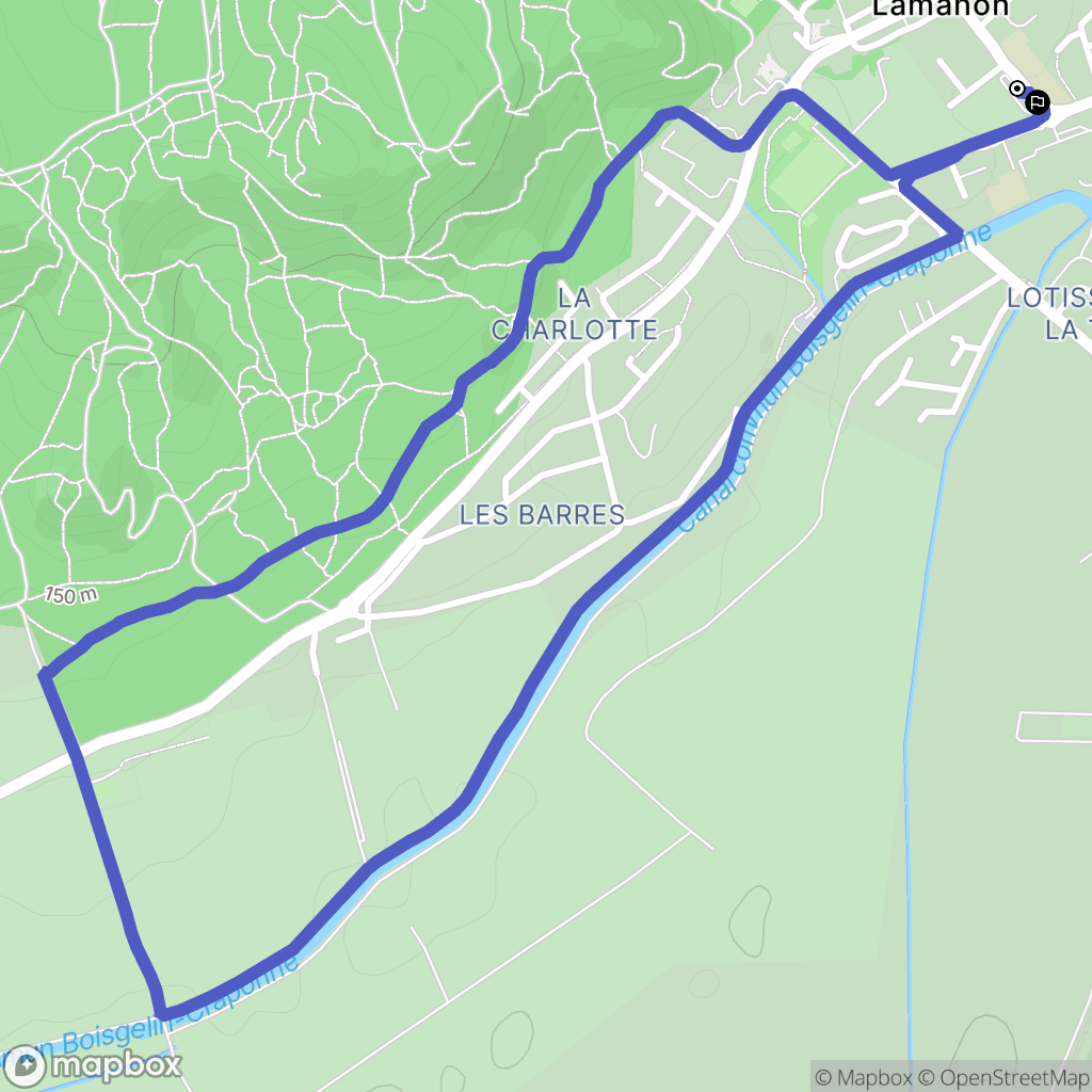 Lamanon : carte du parcours de randonnée - France
