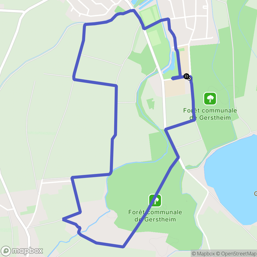 Gerstheim : carte du parcours de randonnée - France
