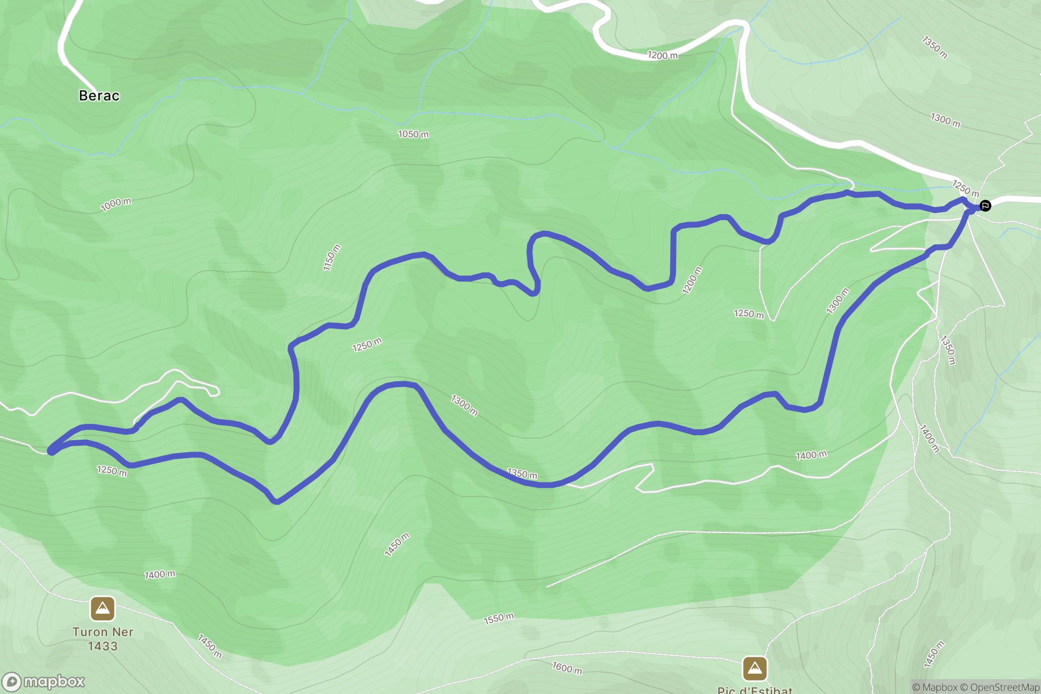 Saurat : carte du parcours de randonnée - France