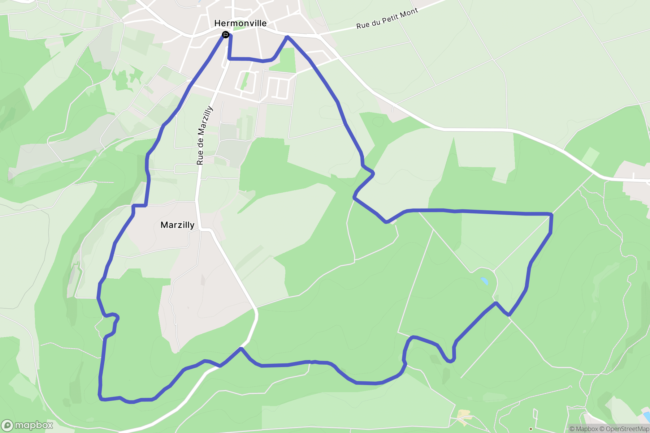 Hermonville : carte du parcours de randonnée - France