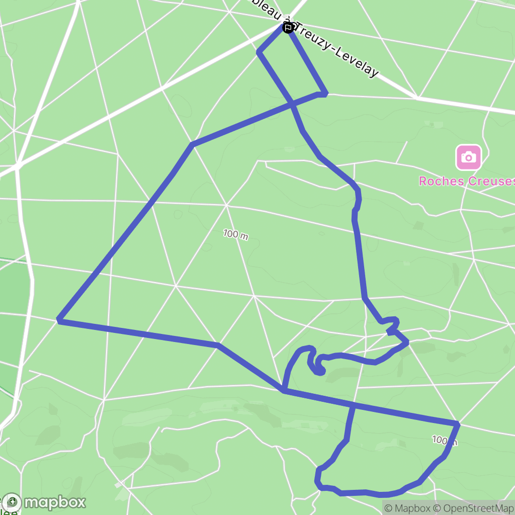 Fontainebleau : carte du parcours de randonnée - France