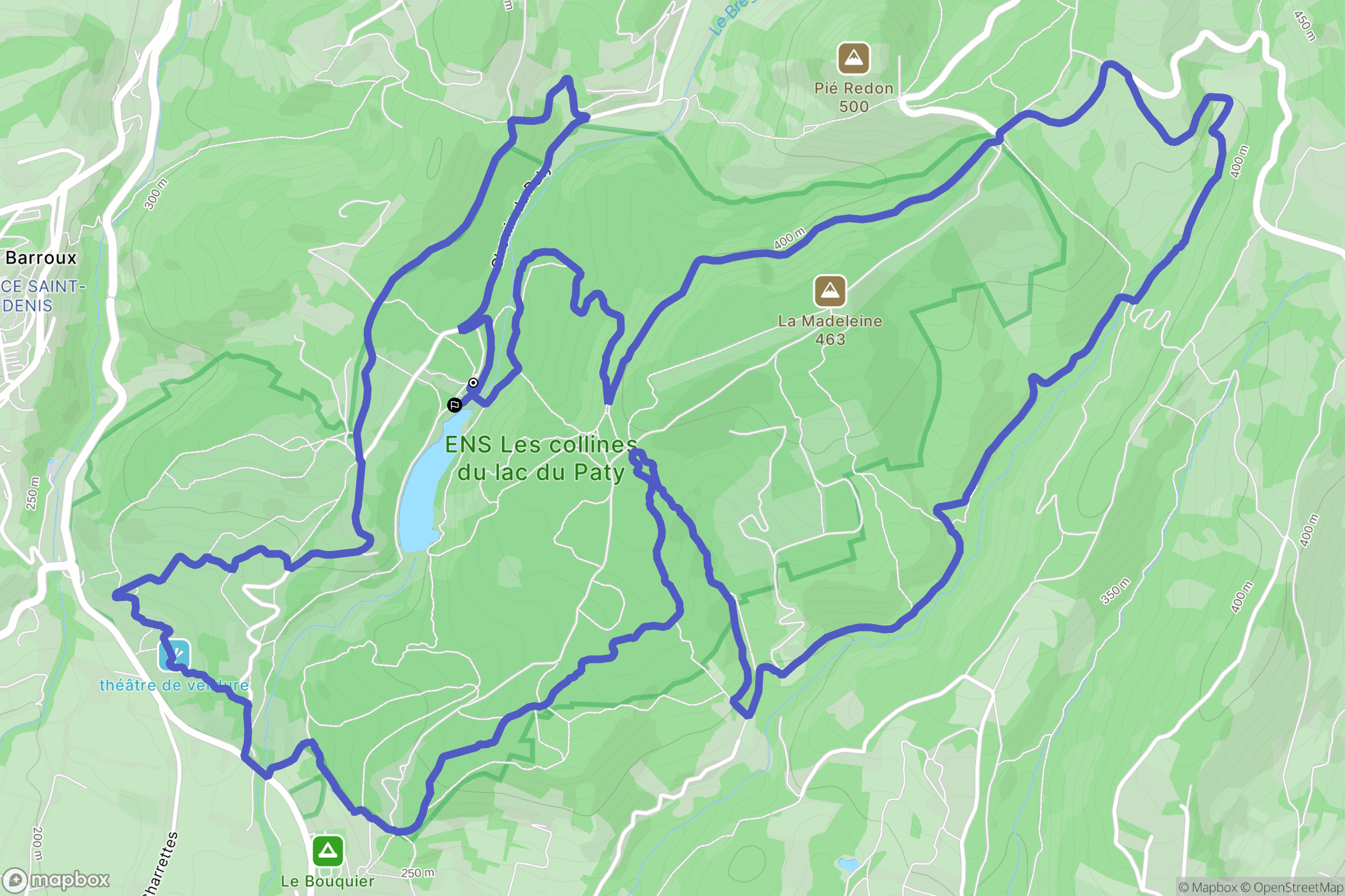 Caromb : carte du parcours de randonnée - France