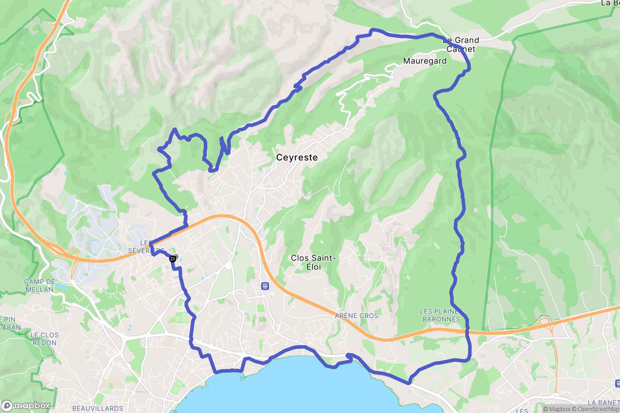La Ciotat : carte du parcours de randonnée - France