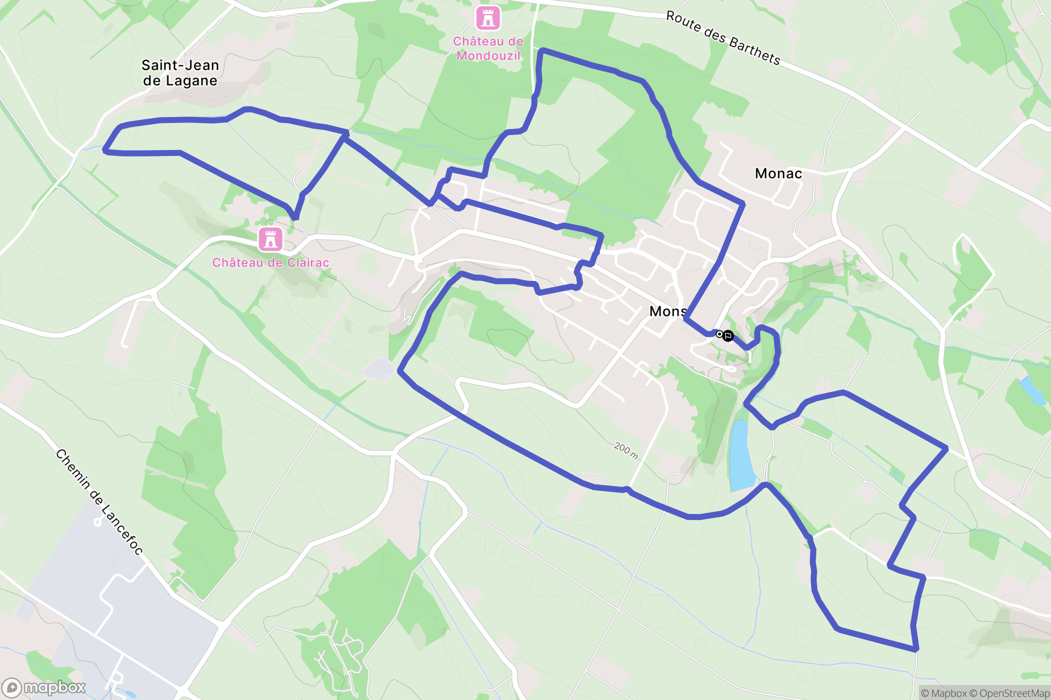 Mons : carte du parcours de randonnée - France