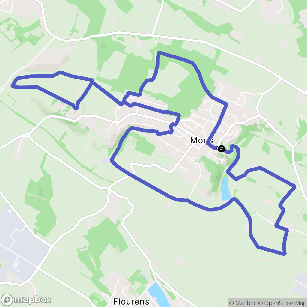 Mons : carte du parcours de randonnée - France