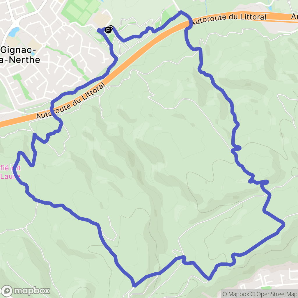 Gignac-la-Nerthe : carte du parcours de randonnée - France