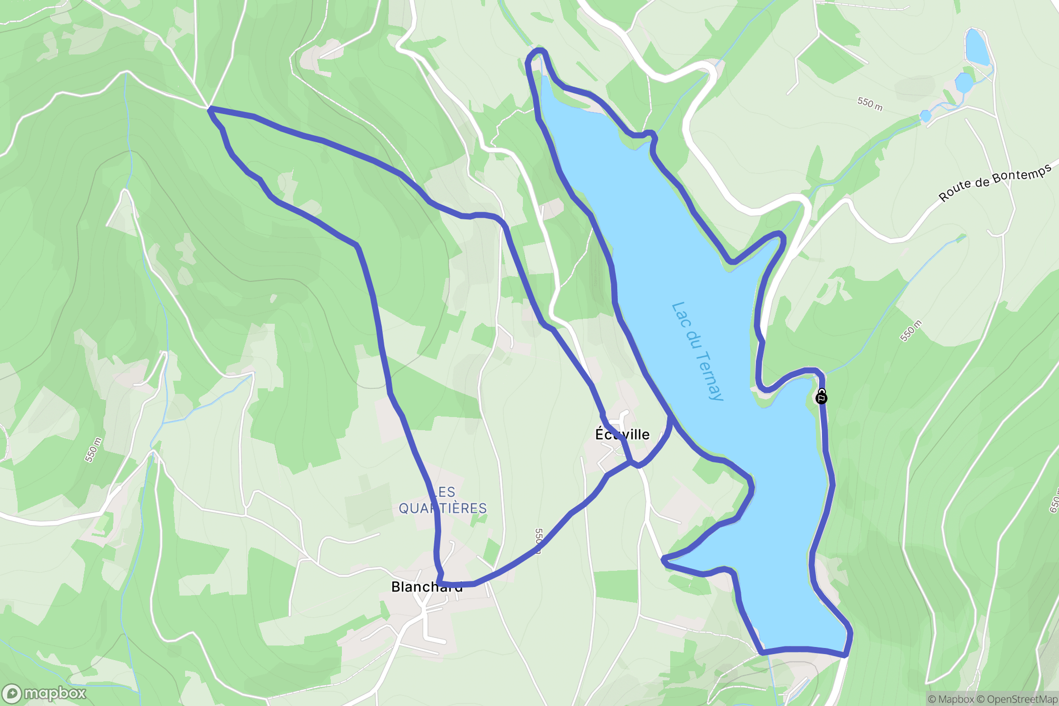 Savas : carte du parcours de randonnée - France