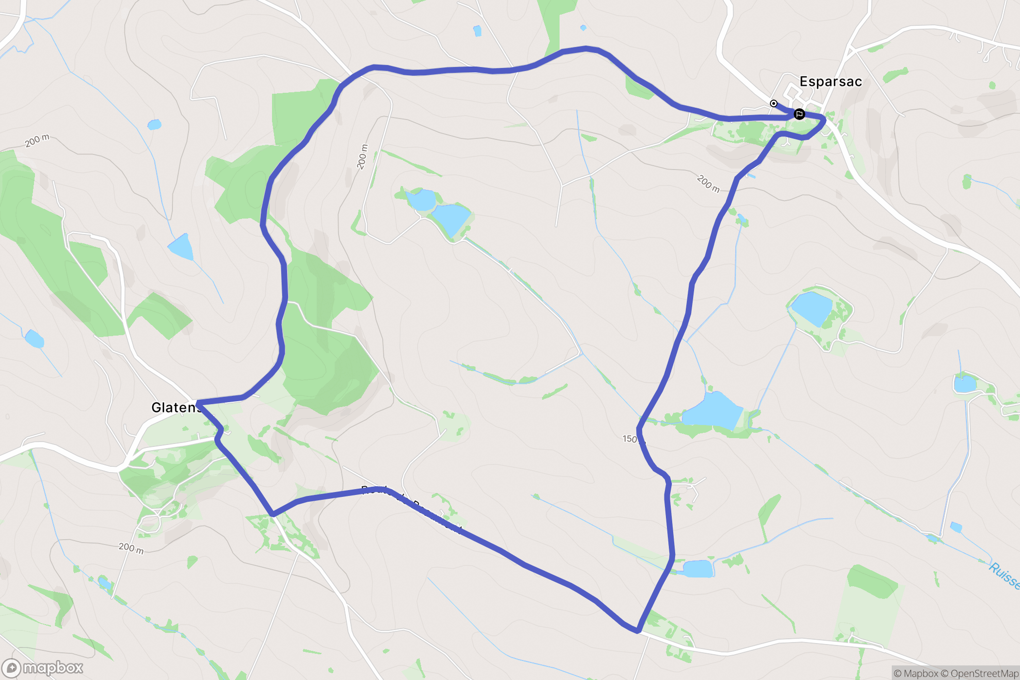 Esparsac : carte du parcours de randonnée - France