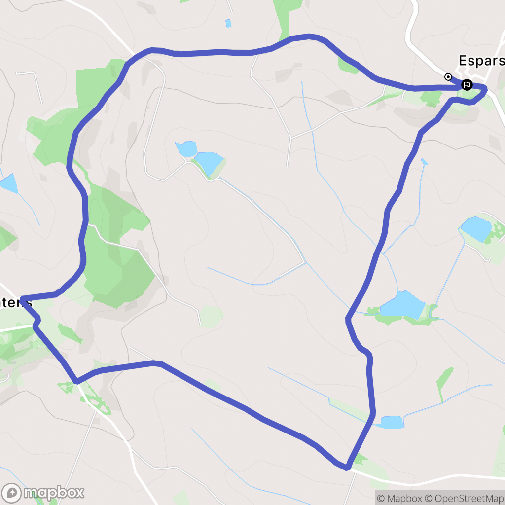 Esparsac : carte du parcours de randonnée - France