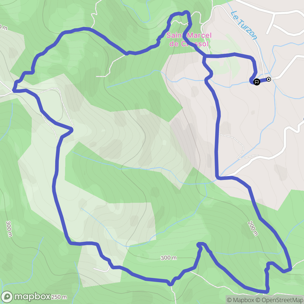 Saint-Georges-les-Bains : carte du parcours de randonnée - France