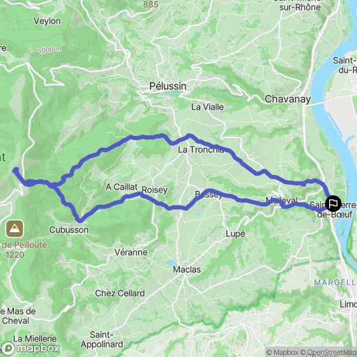 Saint-Pierre-de-Bœuf : carte du parcours de randonnée - France
