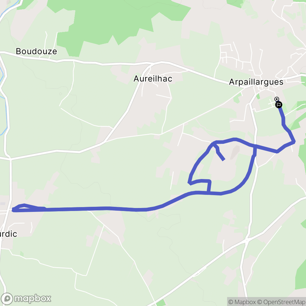 Arpaillargues-et-Aureillac : carte du parcours de randonnée - France