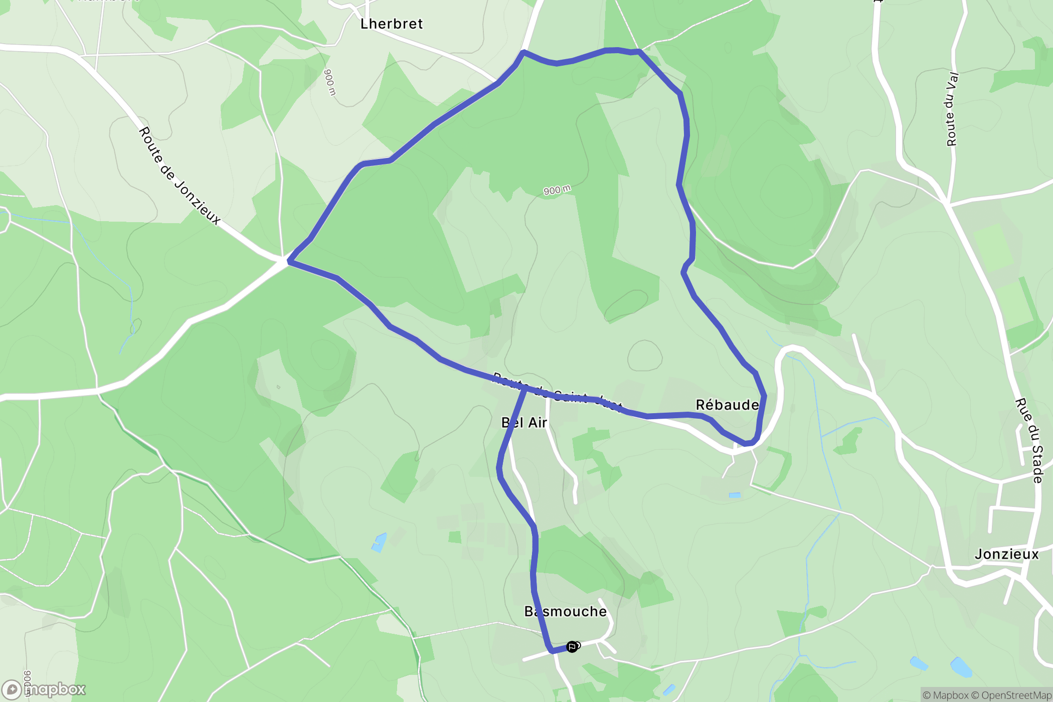 Jonzieux : carte du parcours de randonnée - France