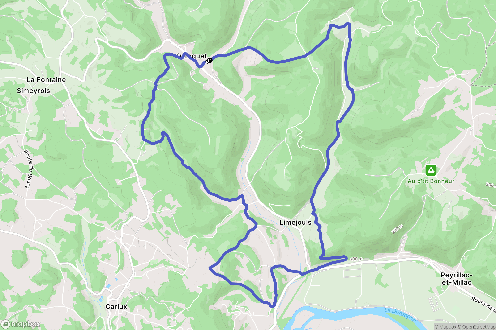 Pechs-de-l'Espérance : carte du parcours de randonnée - France