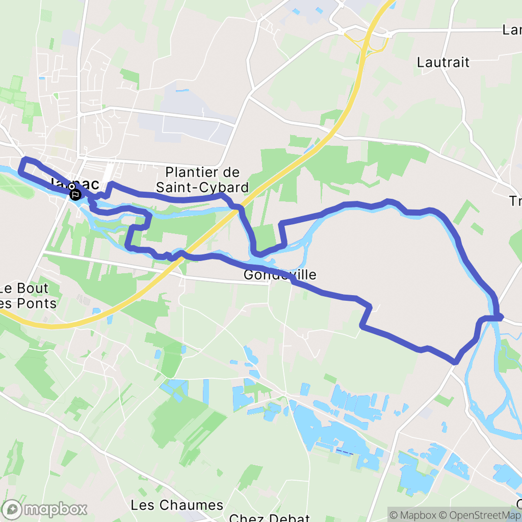 Jarnac : carte du parcours de randonnée - France