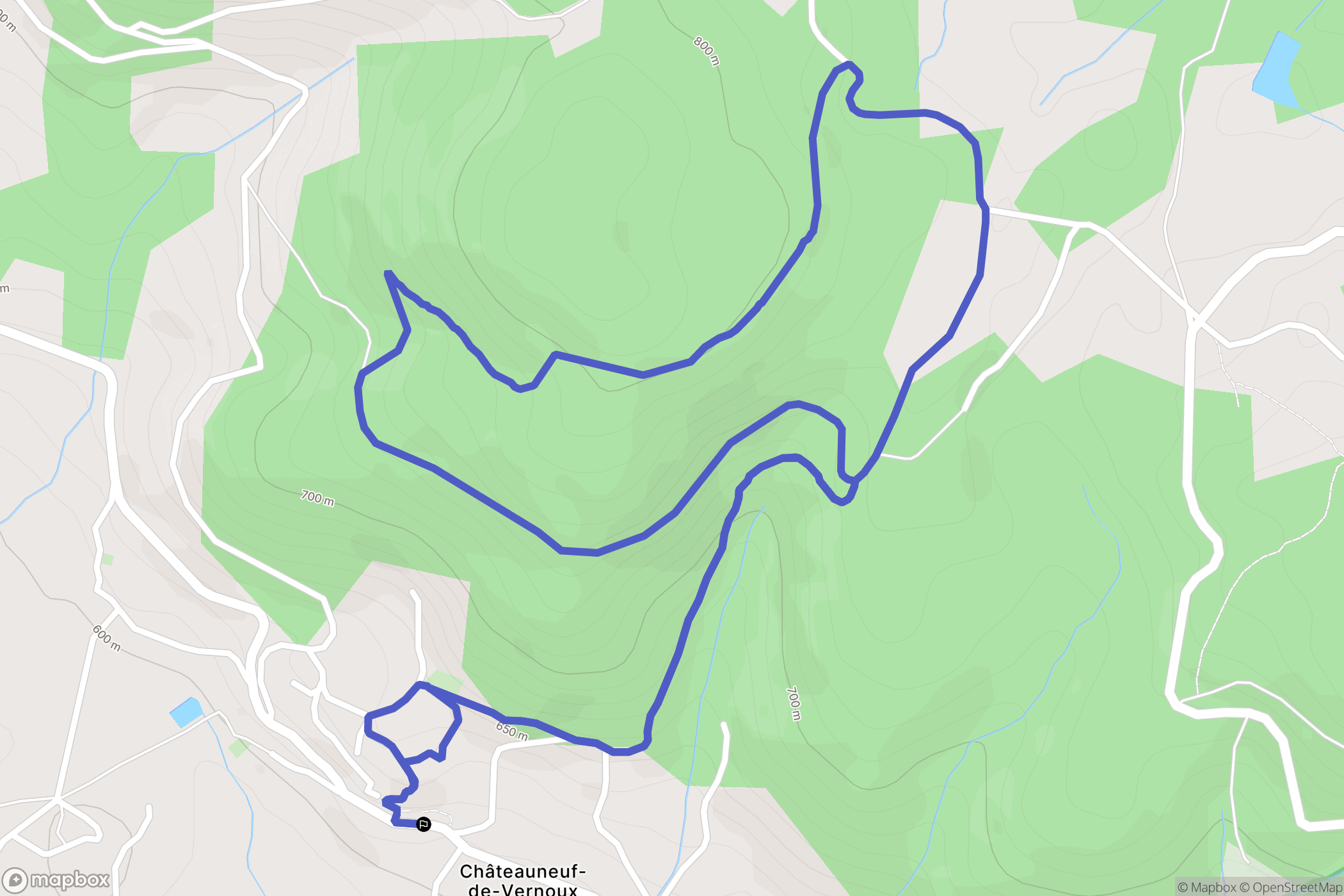 Châteauneuf-de-Vernoux : carte du parcours de randonnée - France