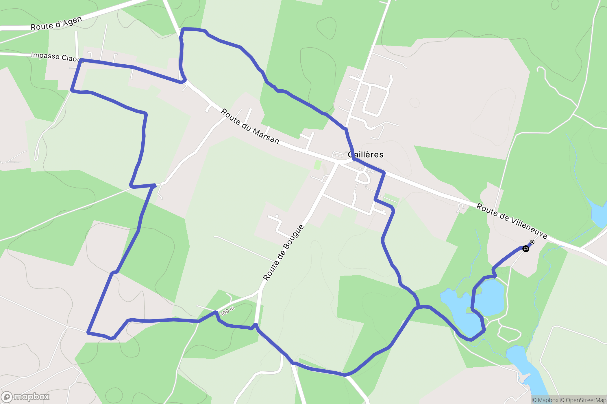 Gaillères : carte du parcours de randonnée - France