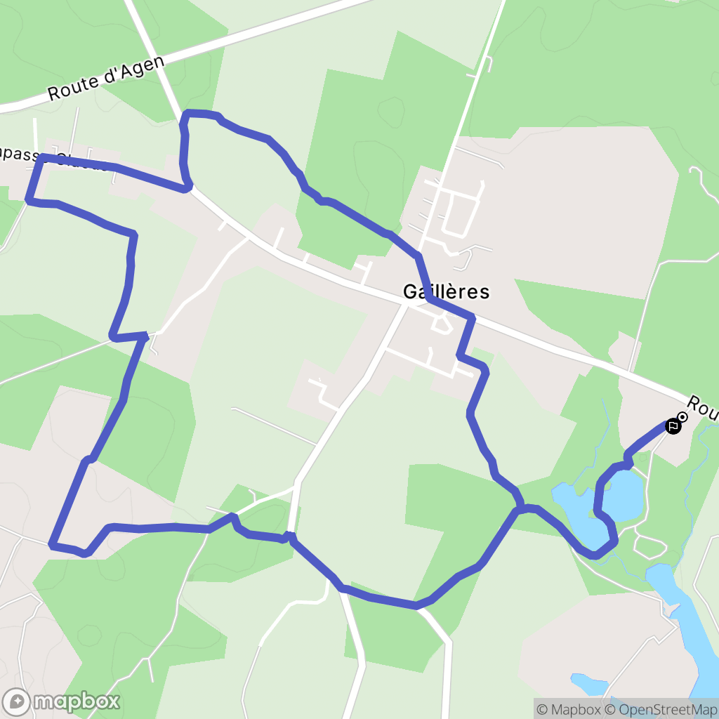 Gaillères : carte du parcours de randonnée - France