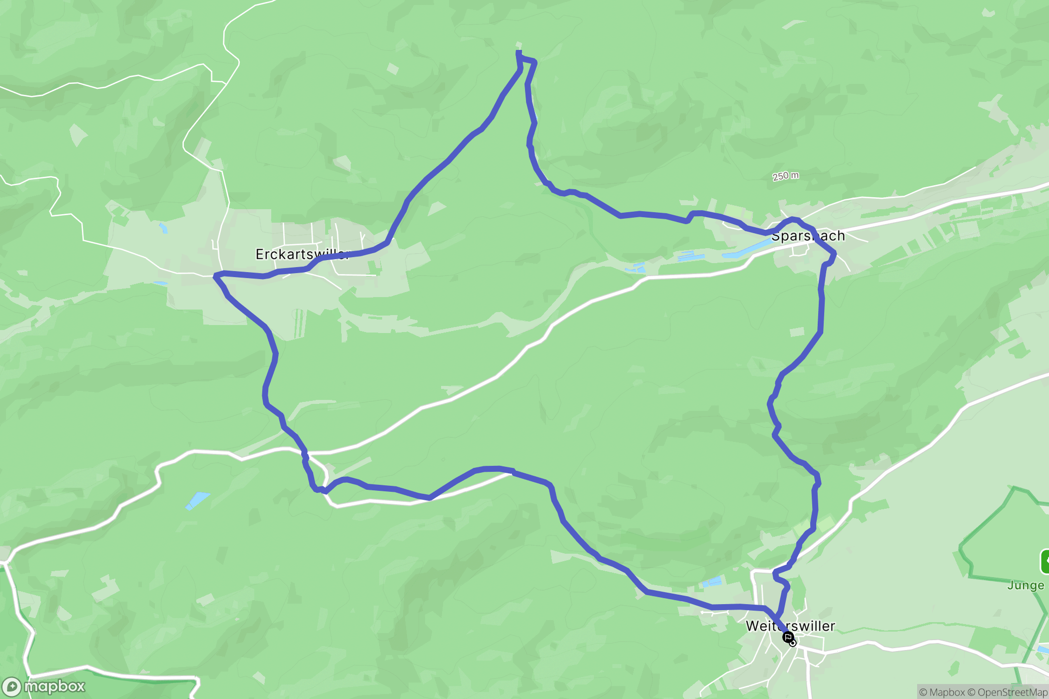 Weiterswiller : carte du parcours de randonnée - France