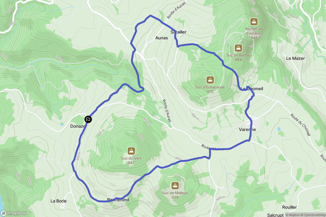 Vorey : carte du parcours de randonnée - France