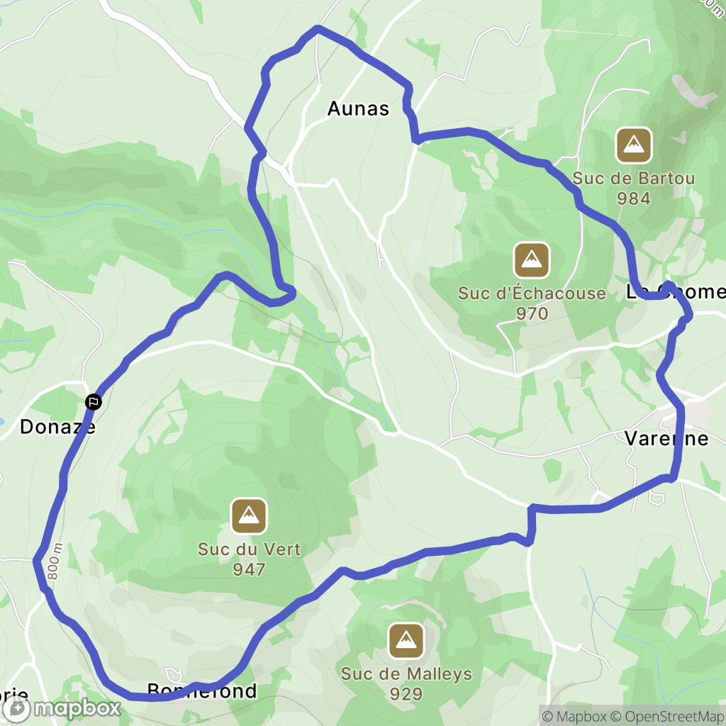 Vorey : carte du parcours de randonnée - France