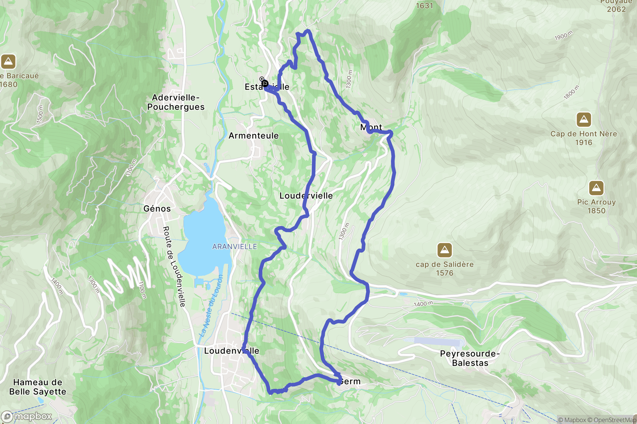 Estarvielle : carte du parcours de randonnée - France